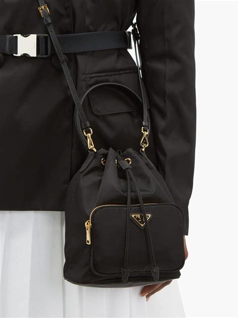 prada black fabric bucket bag|Prada nylon bucket bags.